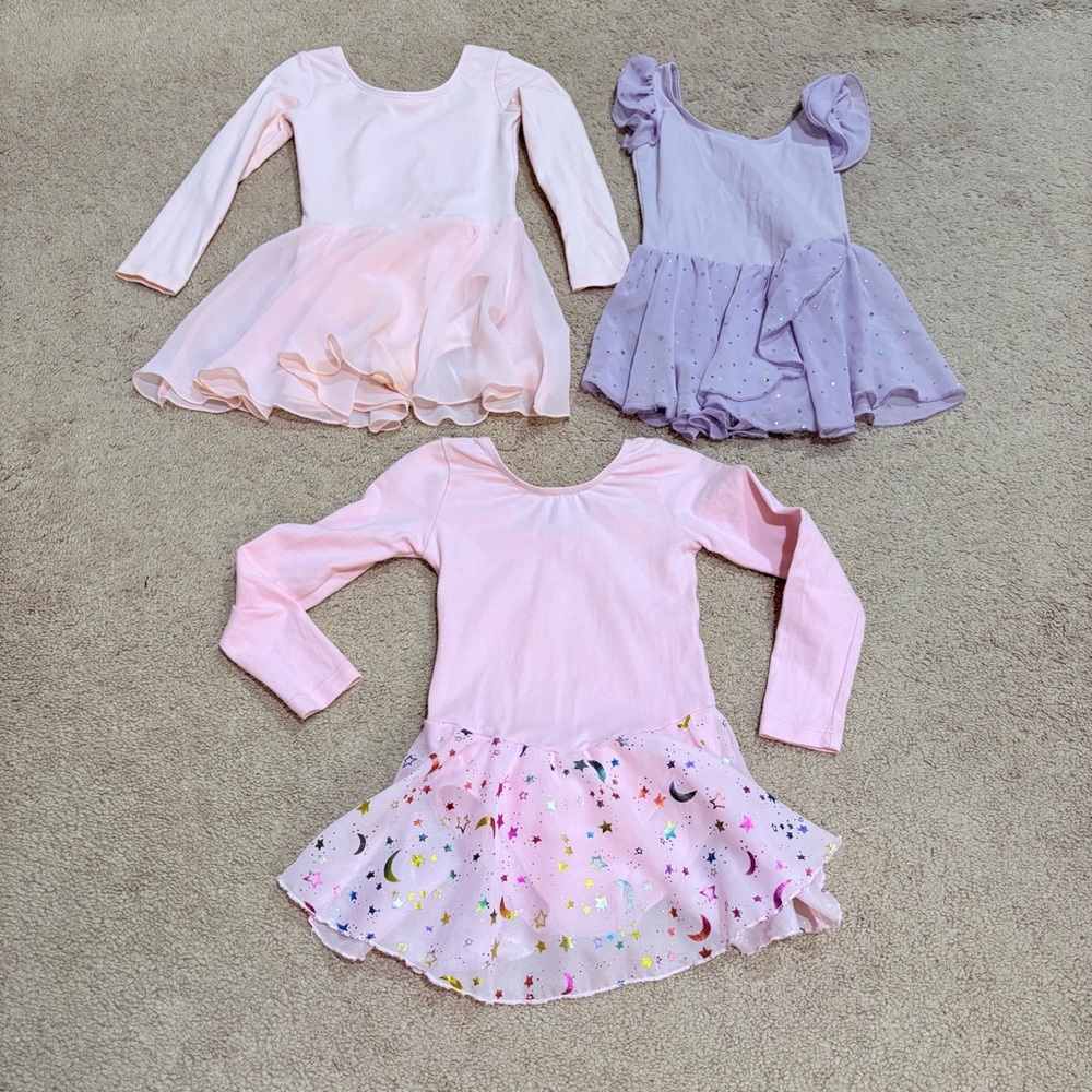 Set of Three Pink and Purple Ballet Dresses